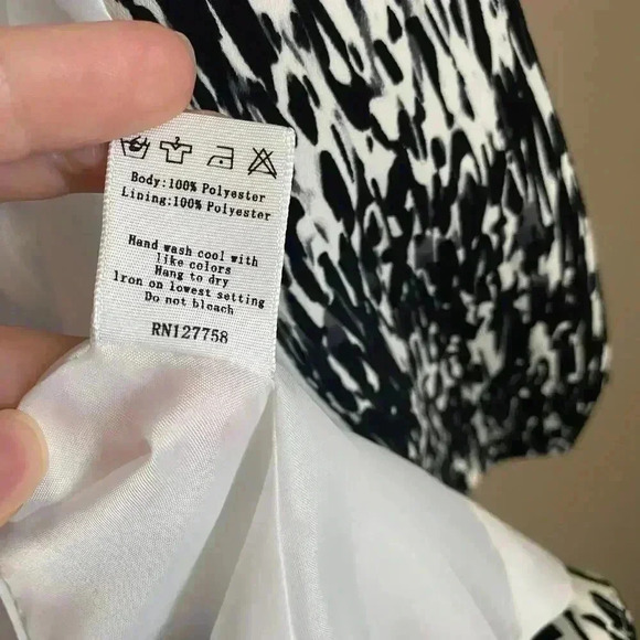 Mural Gray White Abstract Print Cape Blazer XS - Picture 11 of 13